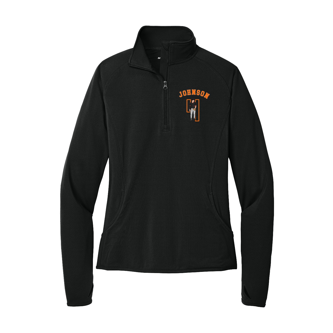 Women's Q-Zip Pullover — Shirsey Arch in Black