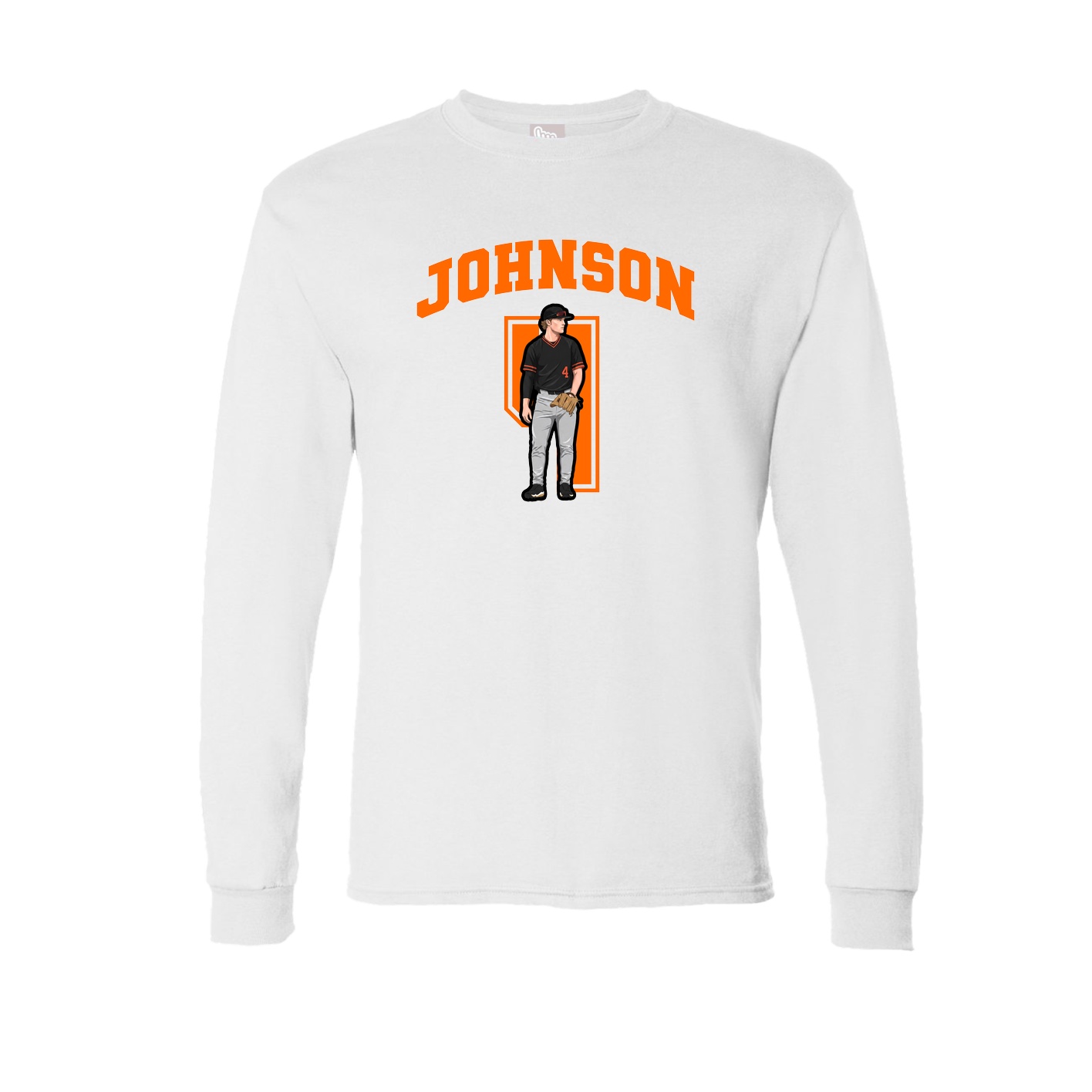 Long Sleeve Tee — Number in White