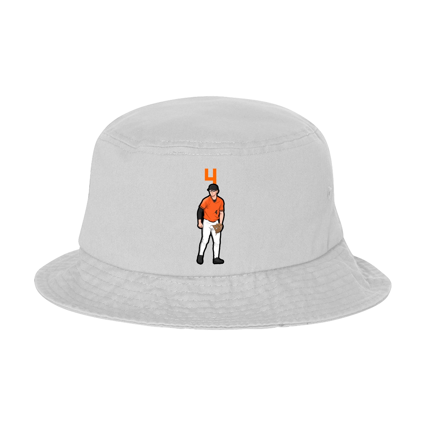 Bucket Cap — Number Top in White