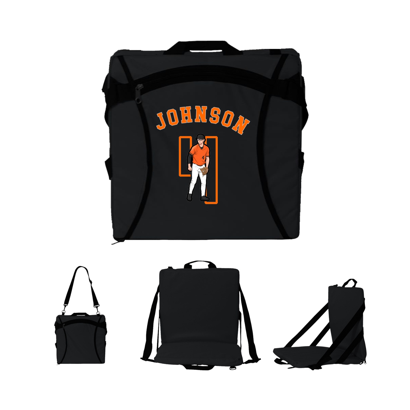 Folding Stadium Seat — Shirsey Arch in Black