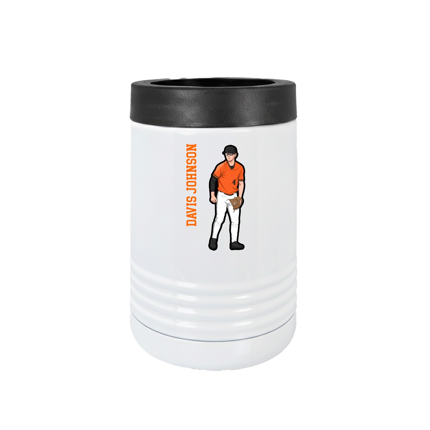 Beverage Holder — Name Vertical in White