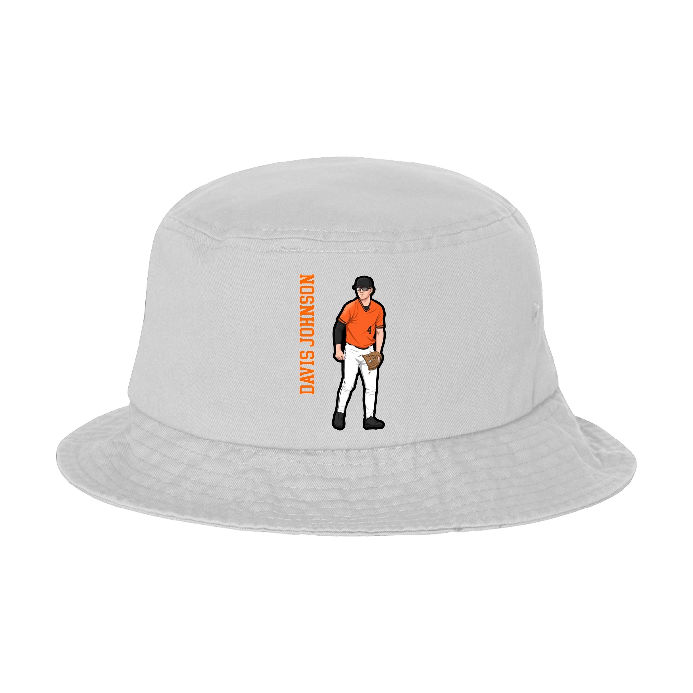 Bucket Cap — Name Vertical in White
