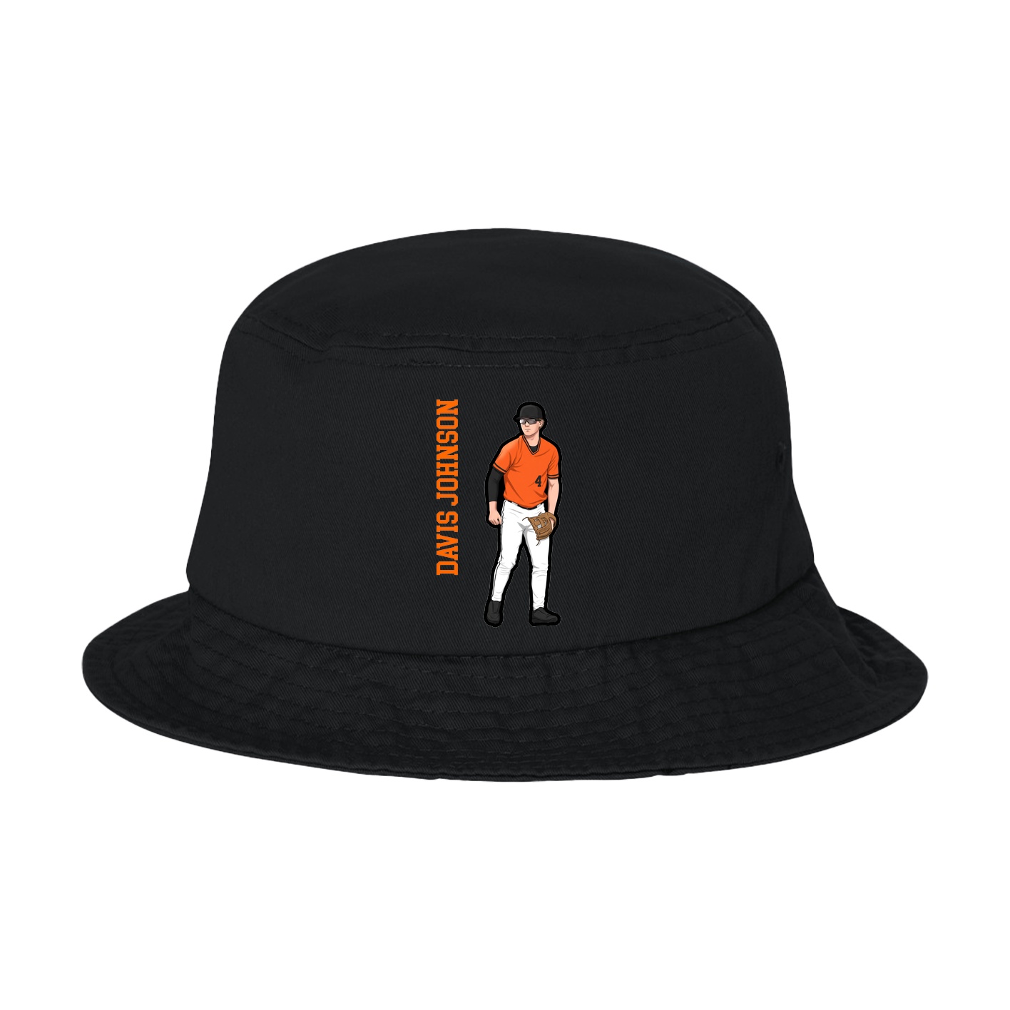 Bucket Cap — Name Vertical in Black