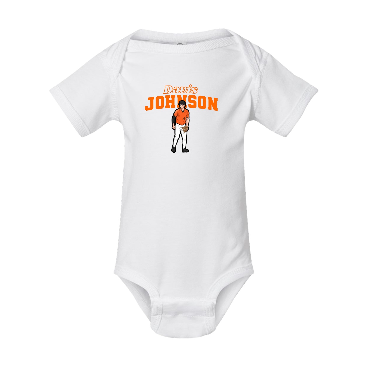 Baby Onesie — Name Arch in White