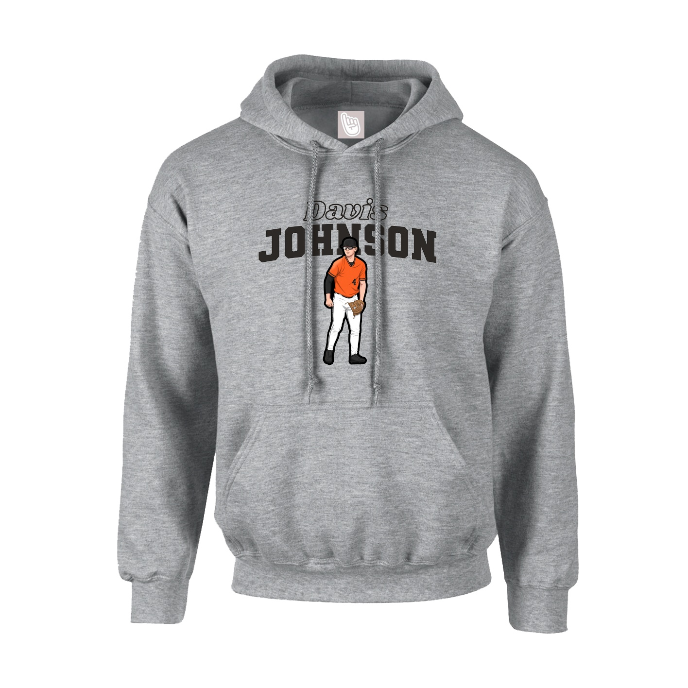 Youth Hoodie — Name Arch in Grey