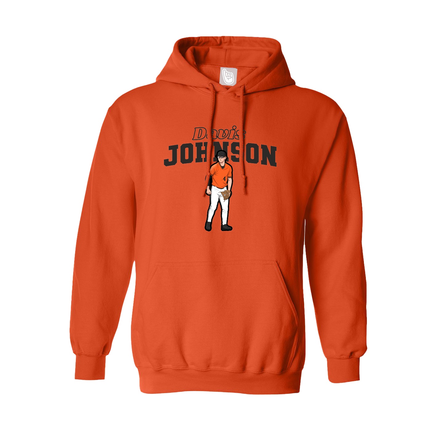 Youth Hoodie — Name Arch in Orange