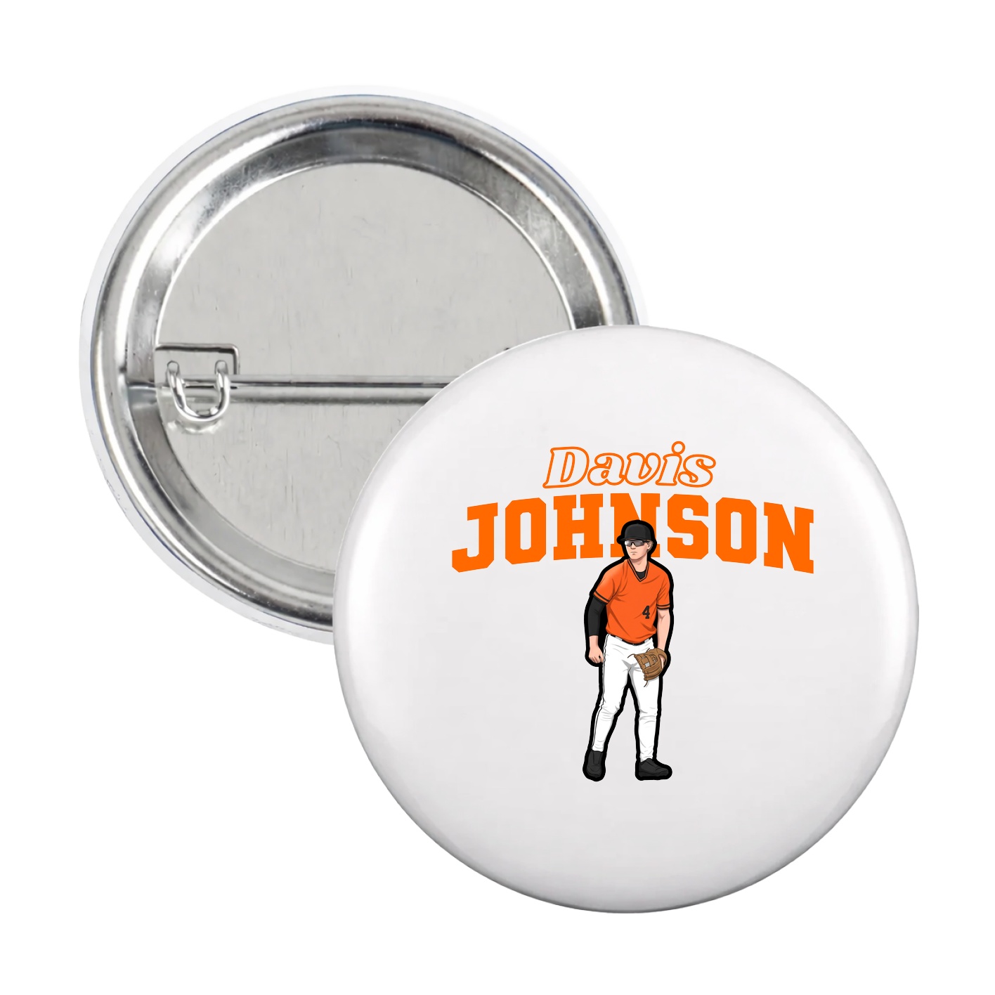 Game Day Button — Name Arch in White