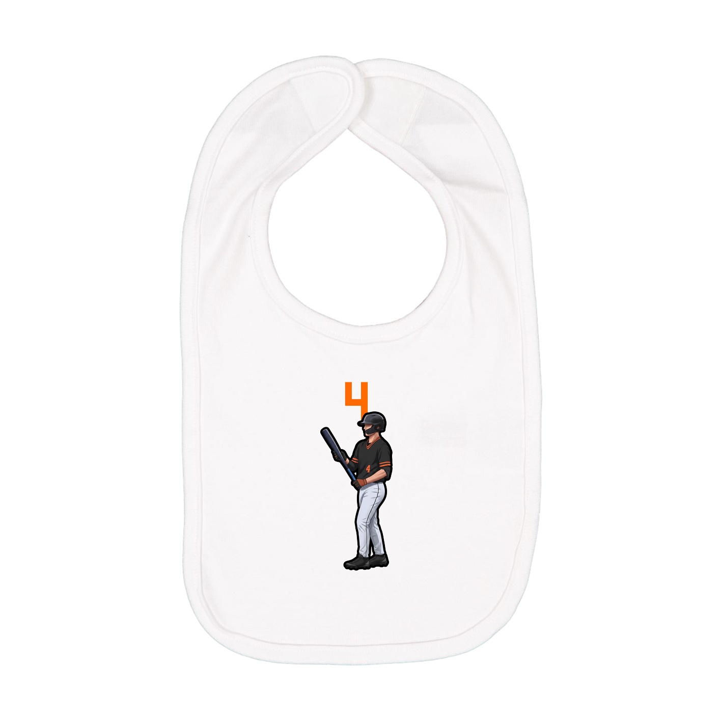 Infant Bib — Number Top in White