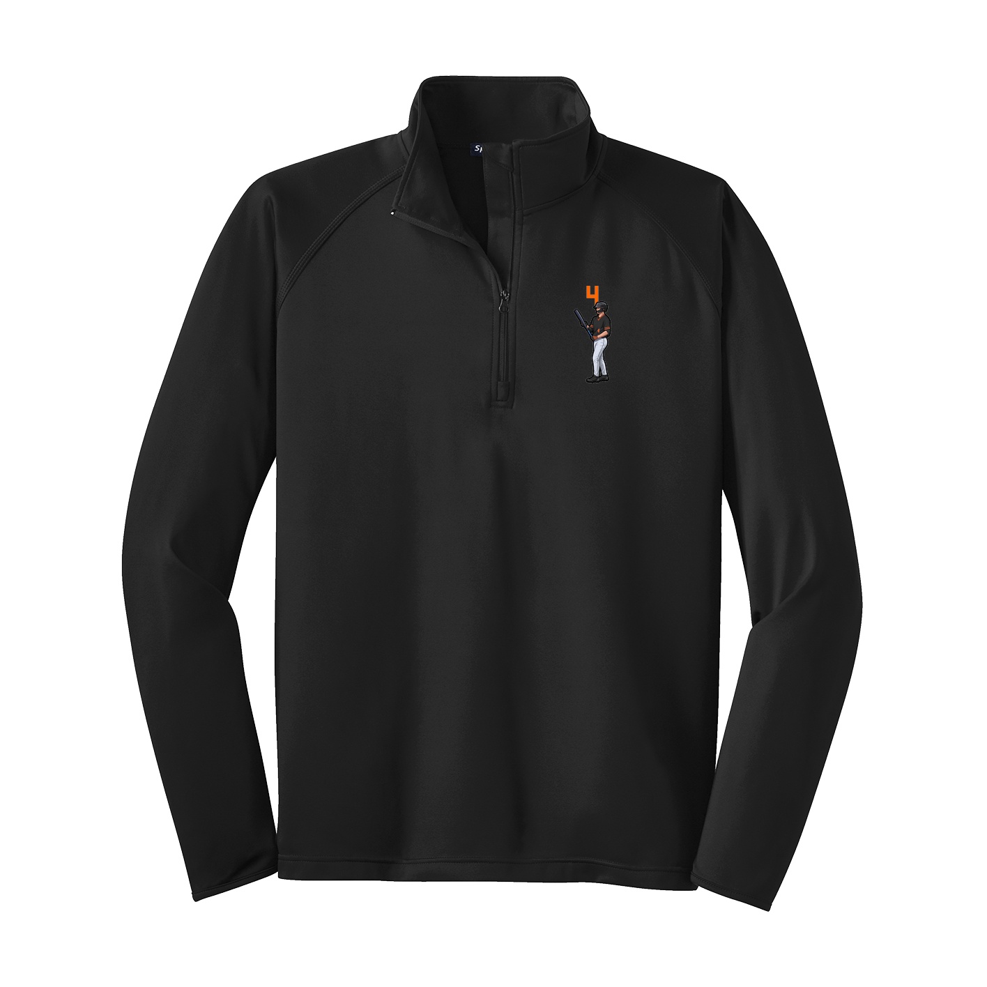 Q-Zip Pullover — Number Top in Black