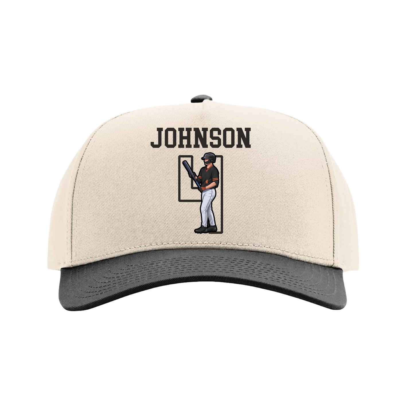 Full Fabric Five-Panel Champ Cap — Shirsey in Cream/Black