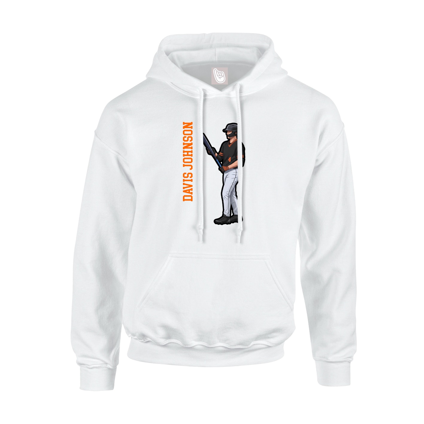 Hoodie — Name Vertical in White