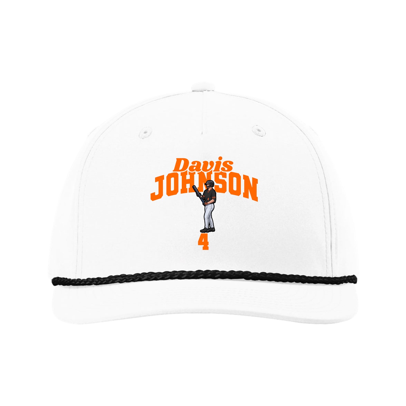 Five-Panel Classic Rope Cap — Signature Arch in White