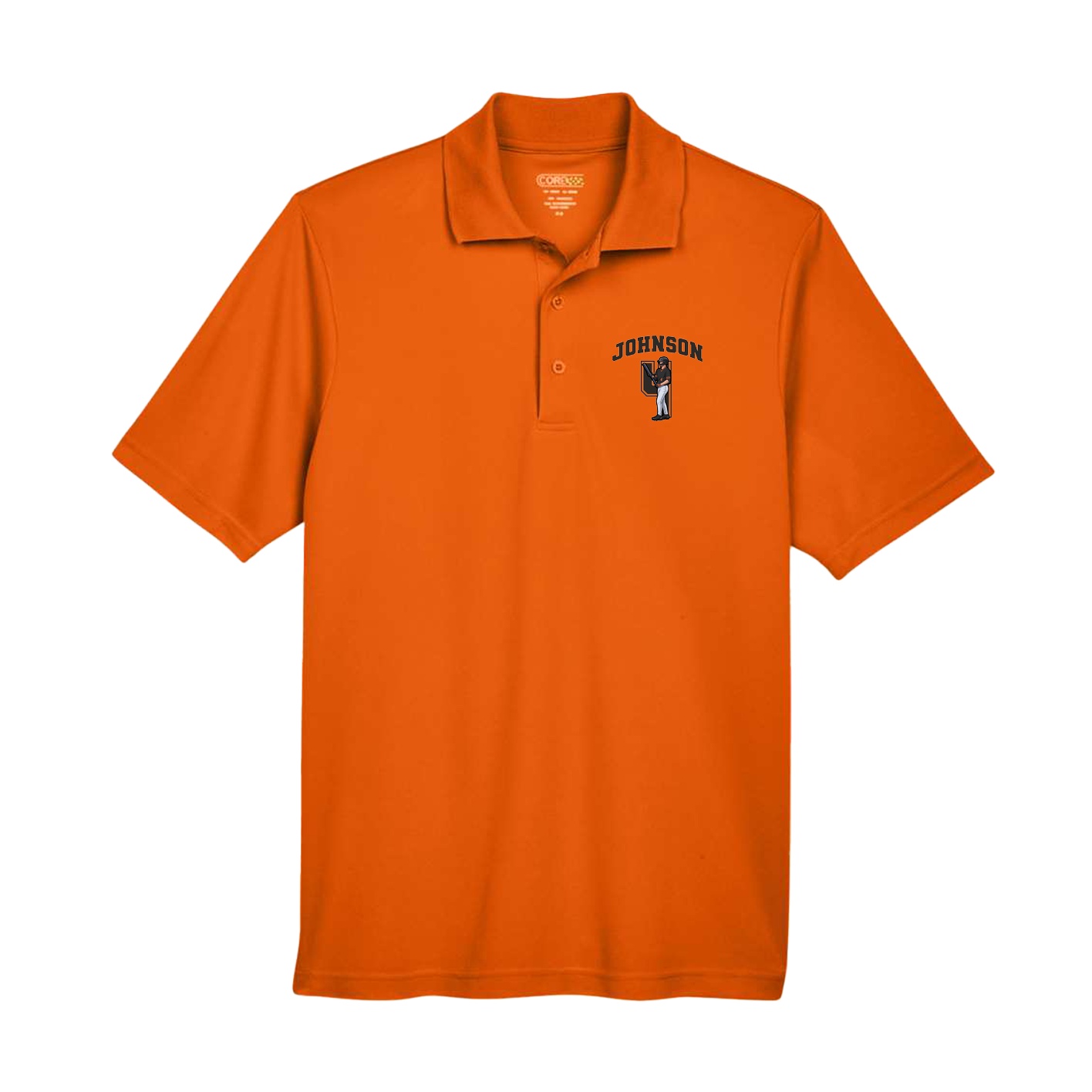 Performance Polo — Number in Orange