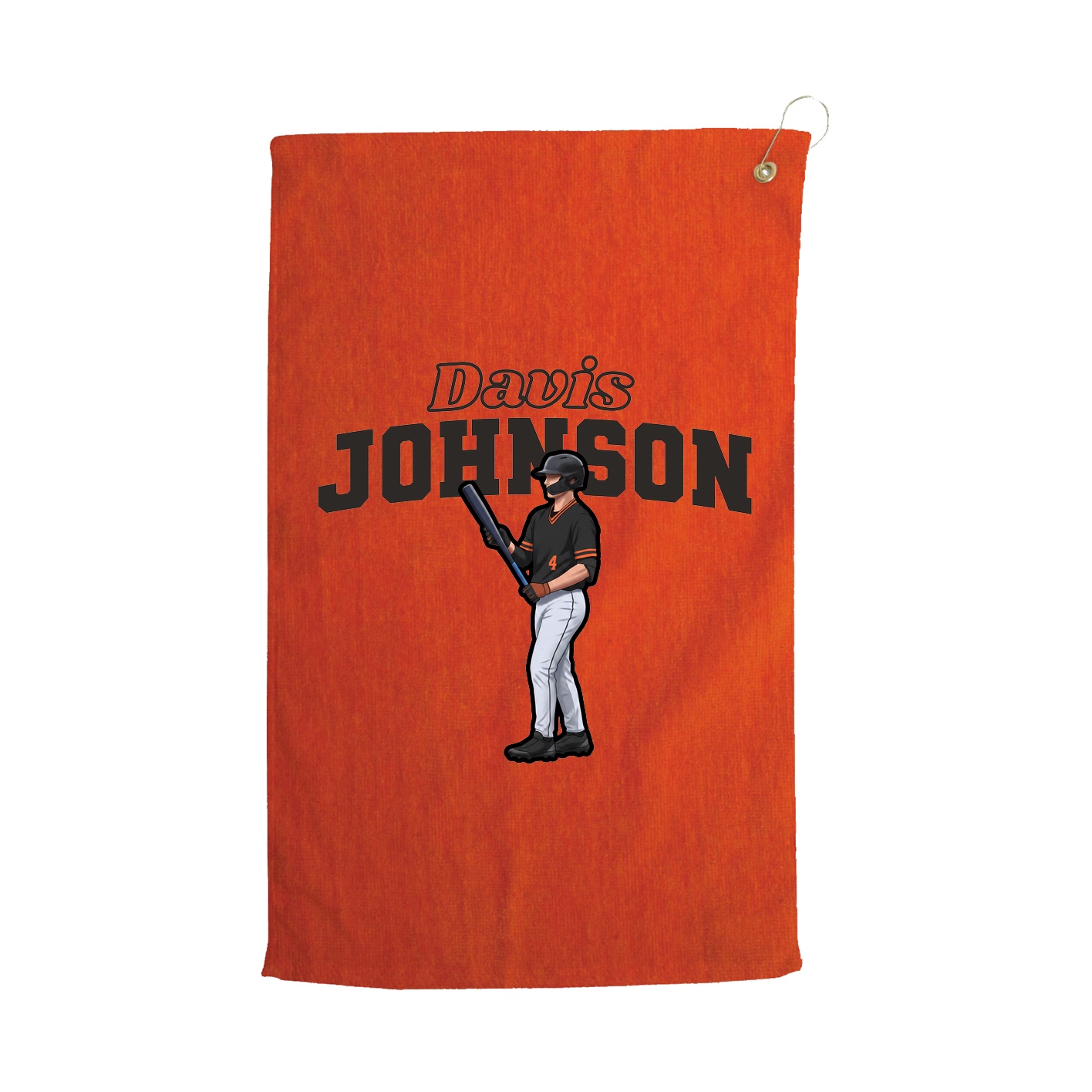 Golf Towel — Name Arch in Orange