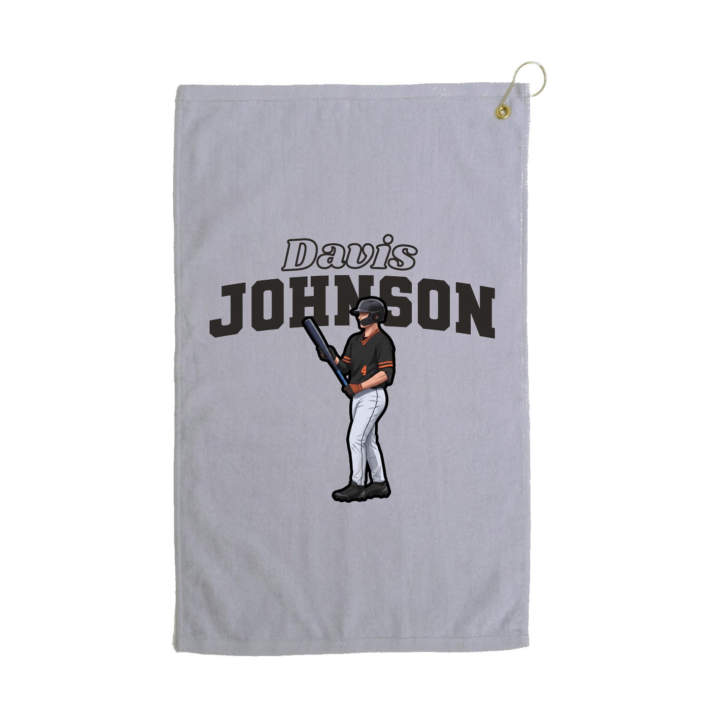 Golf Towel — Name Arch in Grey