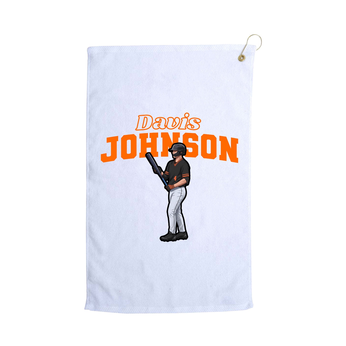 Golf Towel — Name Arch in White