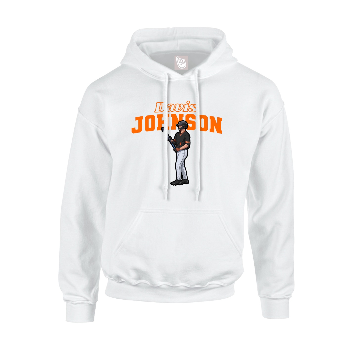 Youth Hoodie — Name Arch in White