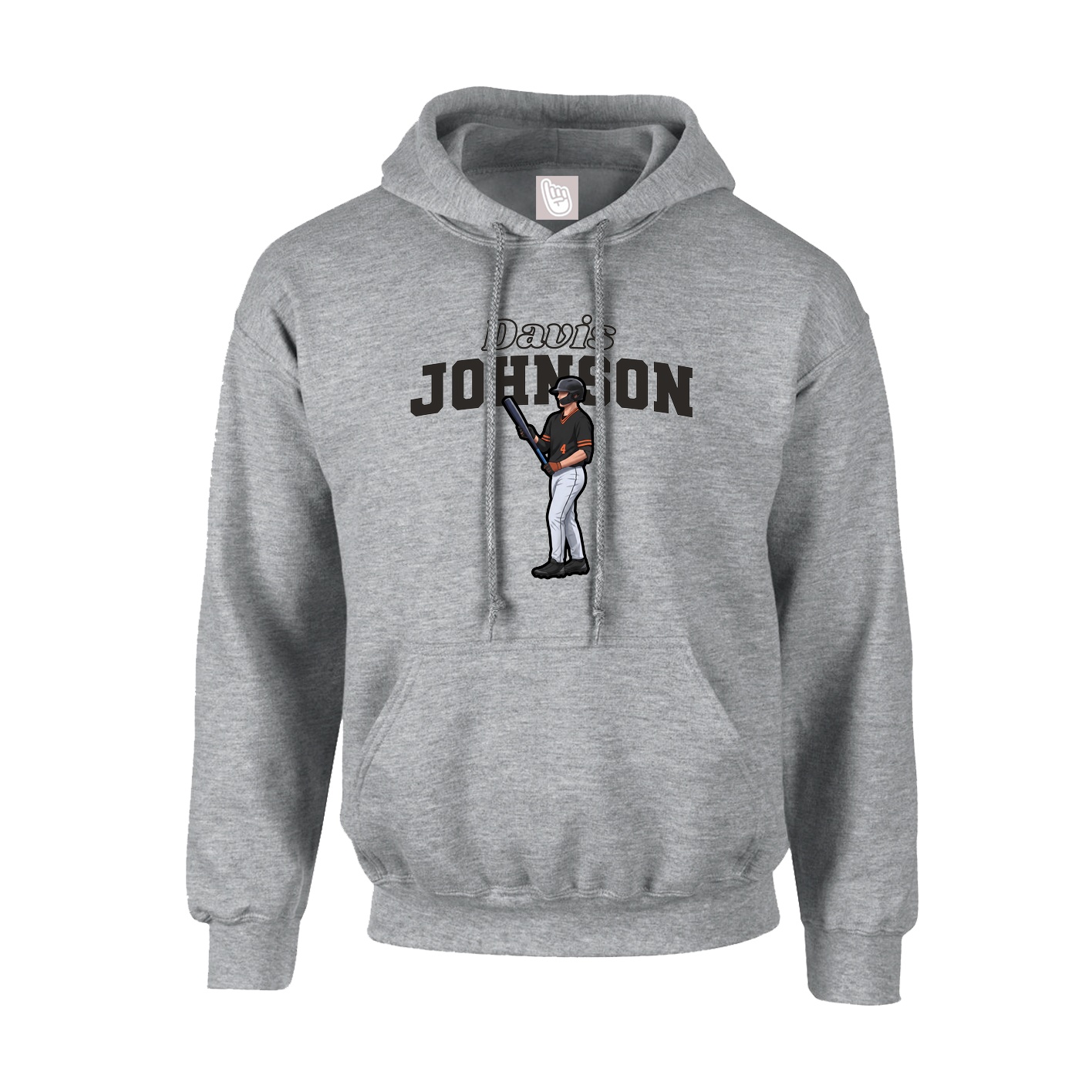 Youth Hoodie — Name Arch in Grey