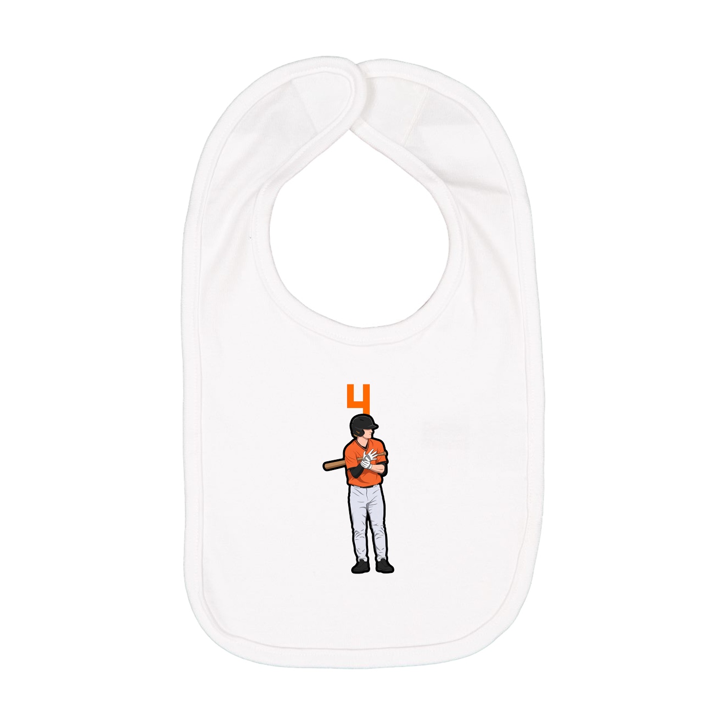 Infant Bib — Number Top in White