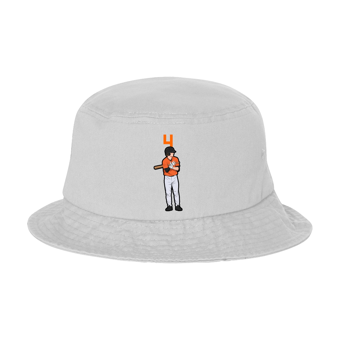 Bucket Cap — Number Top in White