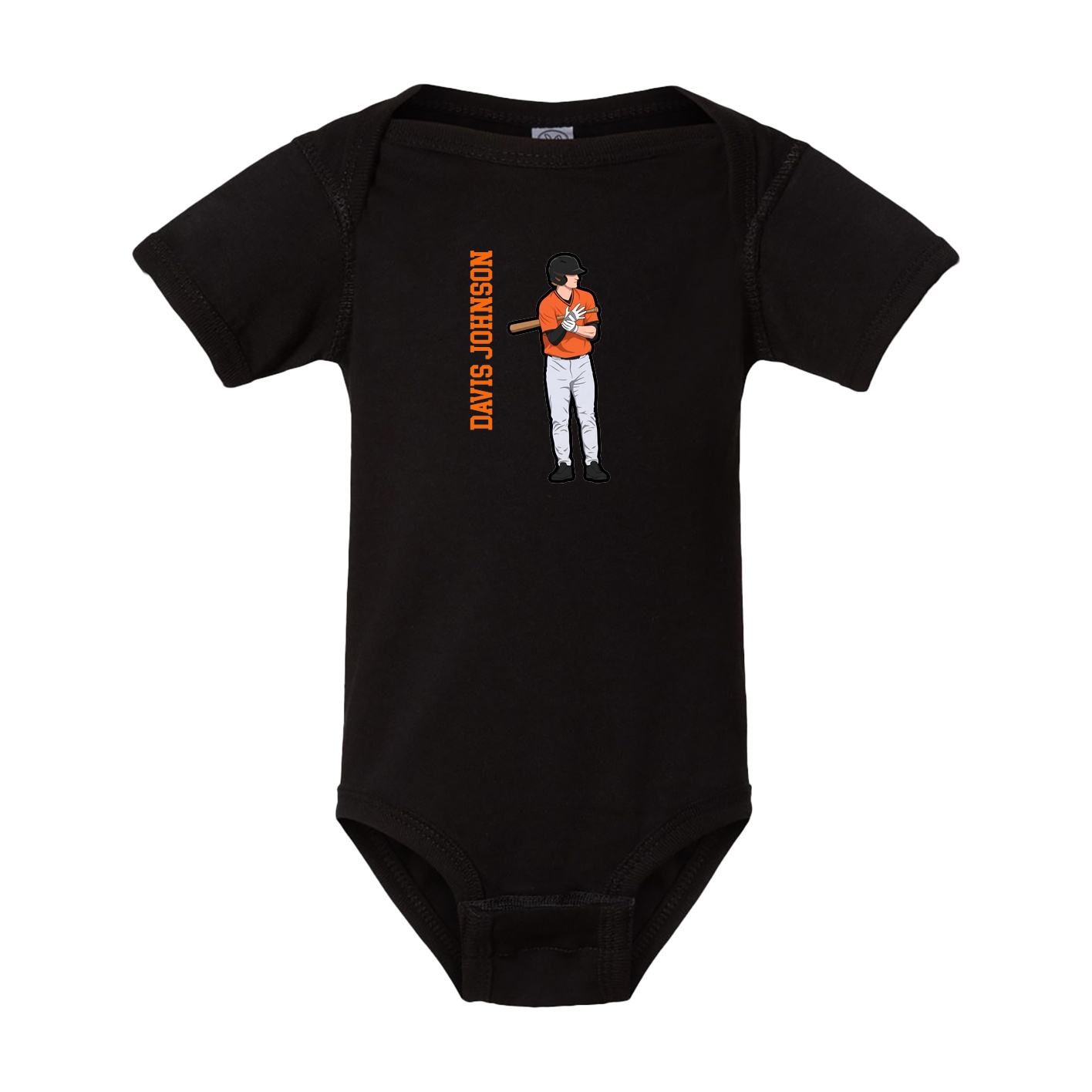 Baby Onesie — Name Vertical in Black