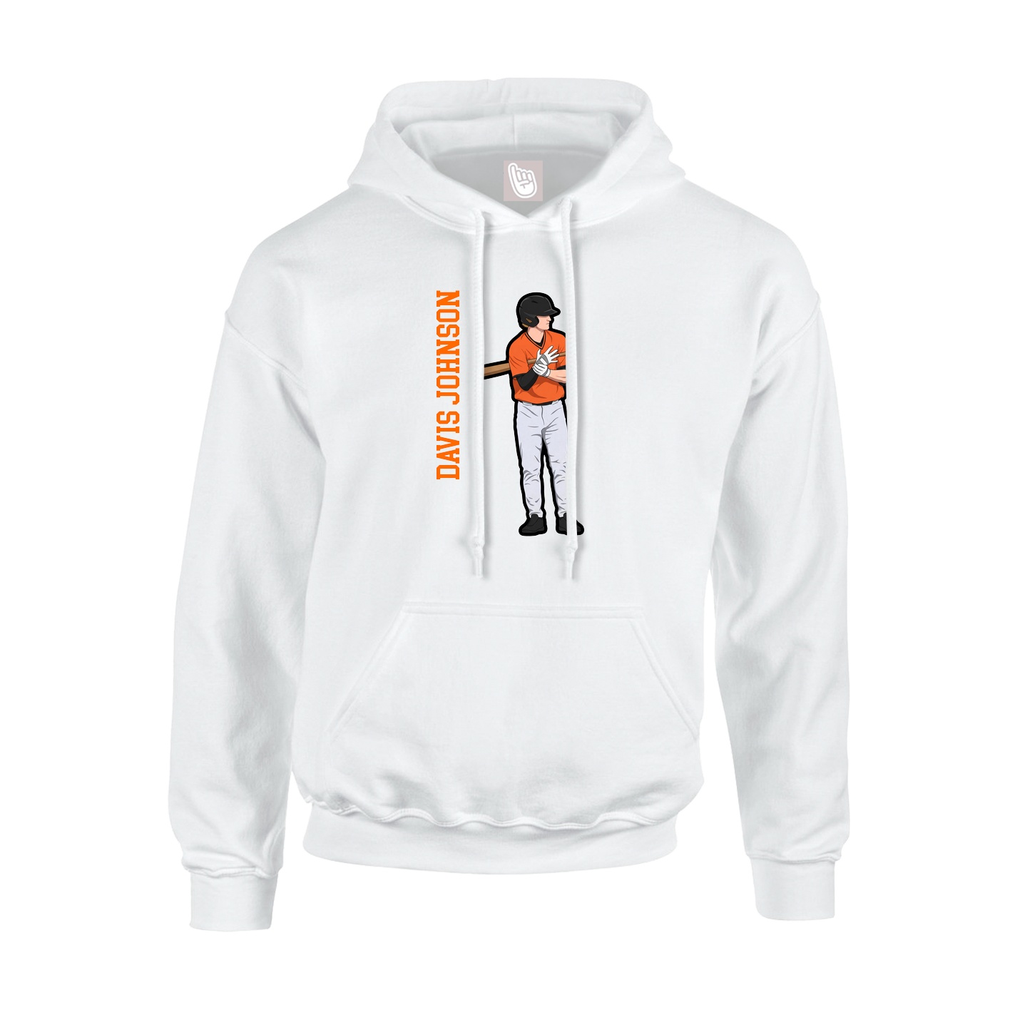 Youth Hoodie — Name Vertical in White