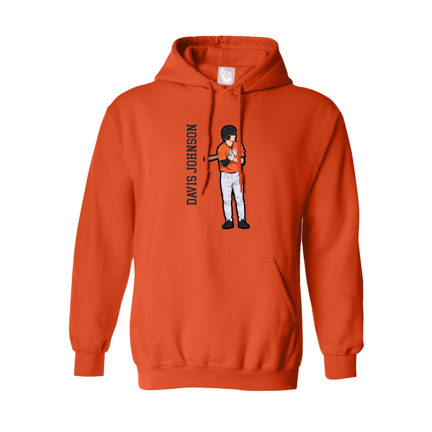 Youth Hoodie — Name Vertical in Orange