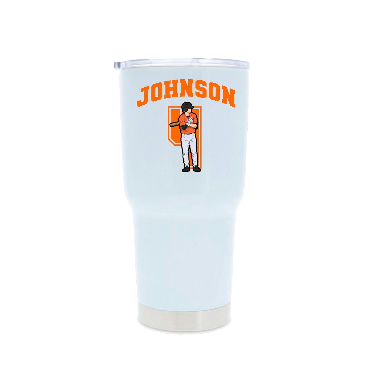 30oz Stainless Steel Tumbler — Number in White