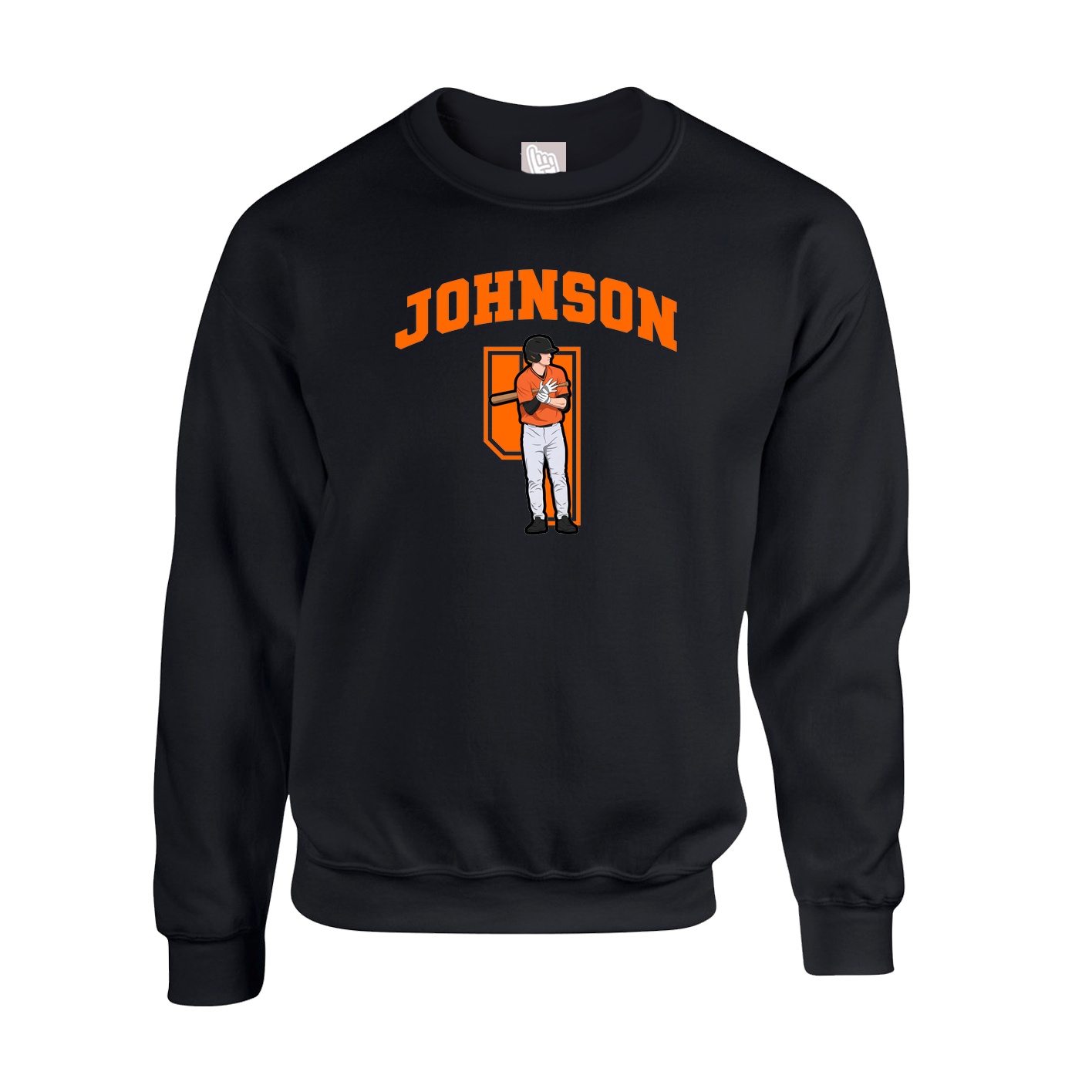Fleece Crew — Number in Black