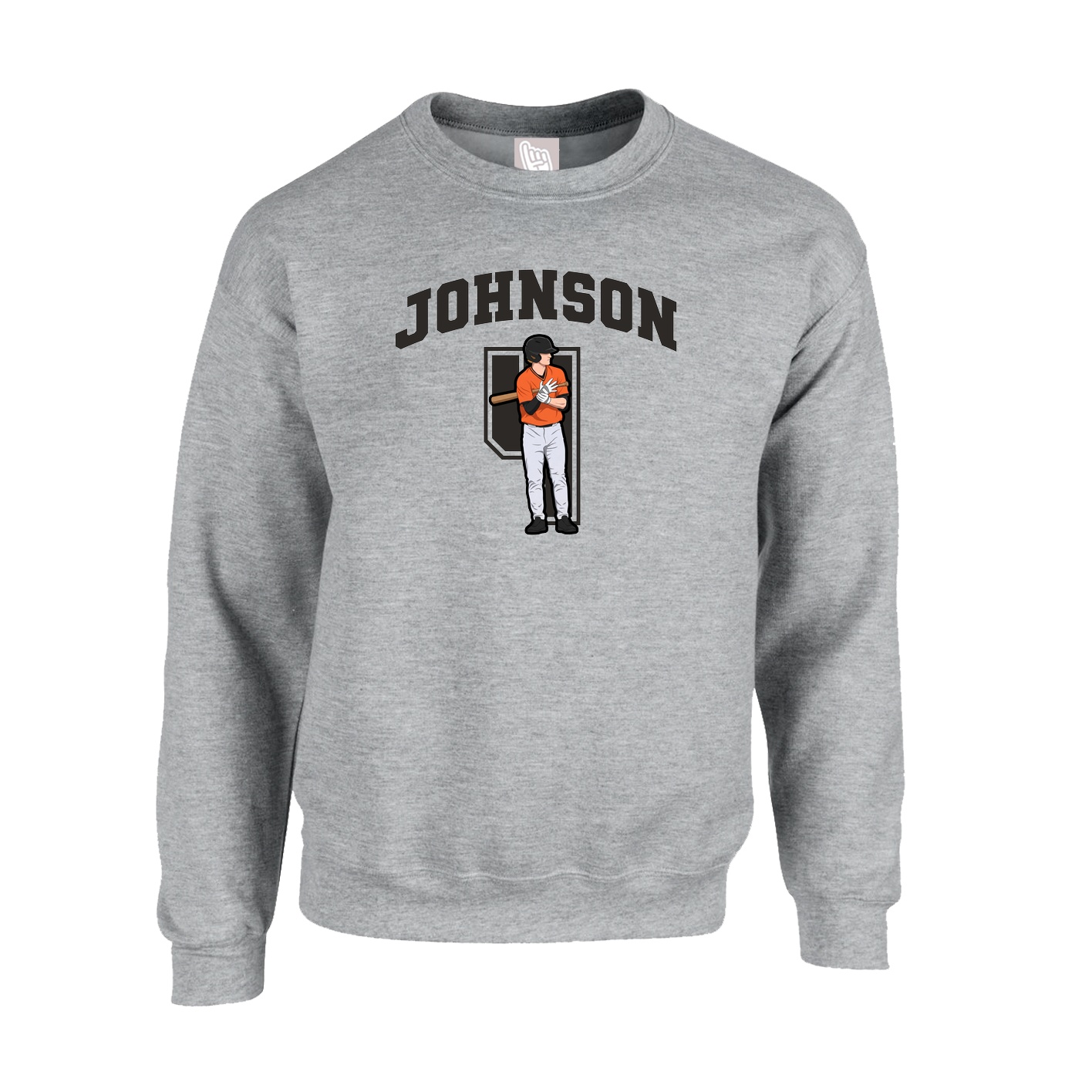 Fleece Crew — Number in Grey