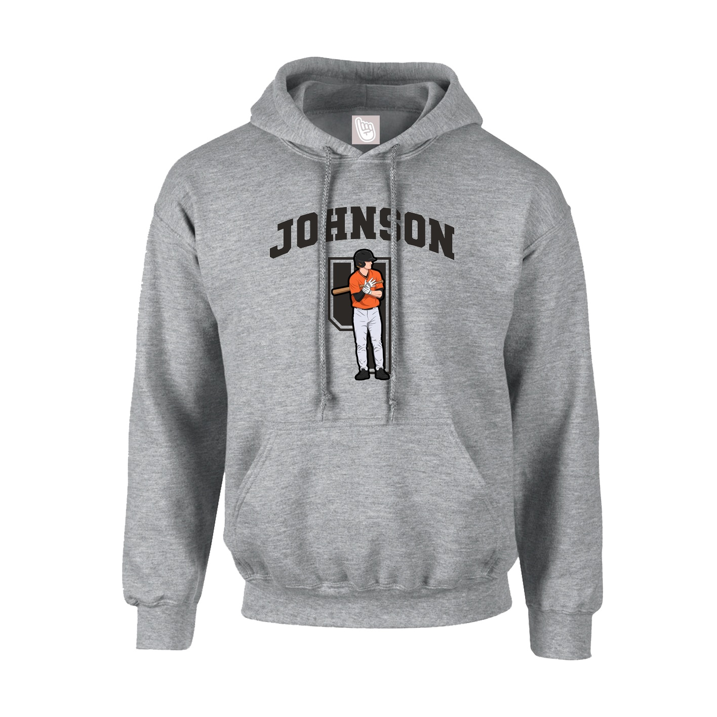 Youth Hoodie — Number in Grey