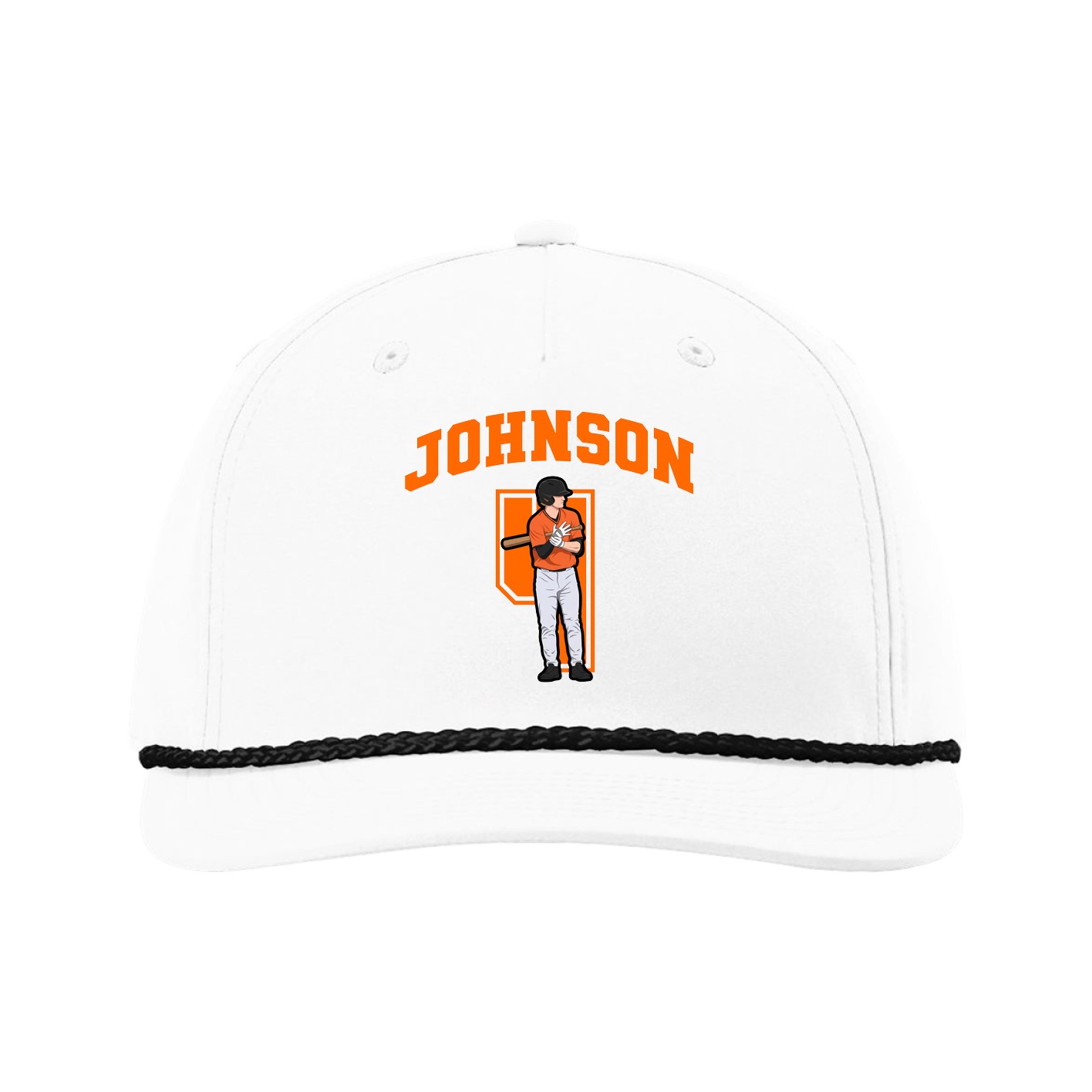 Five-Panel Classic Rope Cap — Number in White