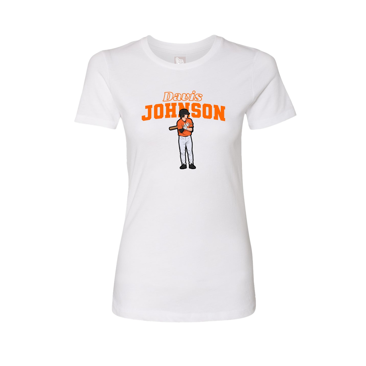 Womens Tee — Name Arch in White