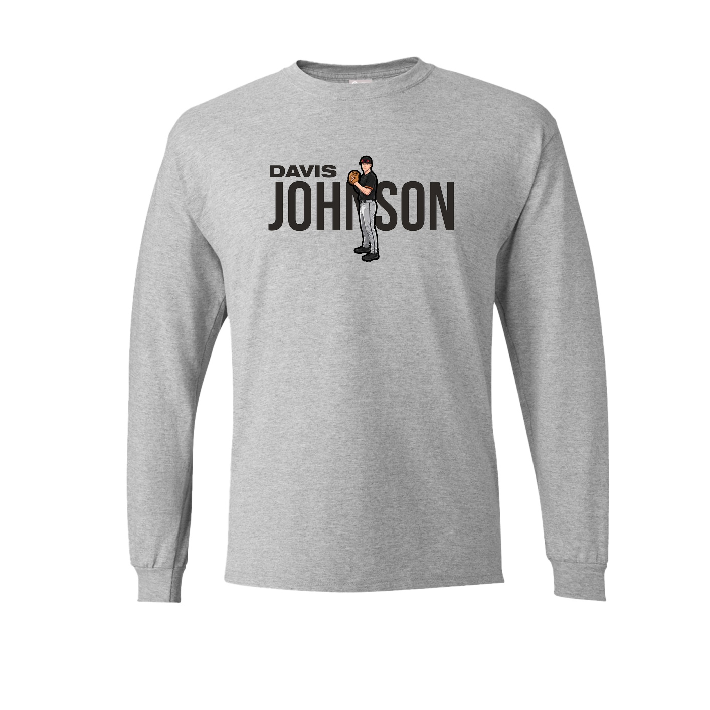 Long Sleeve Tee — Player Name in Grey