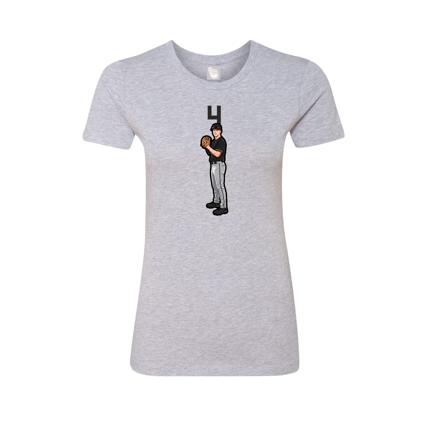 Womens Tee — Number Top in Grey