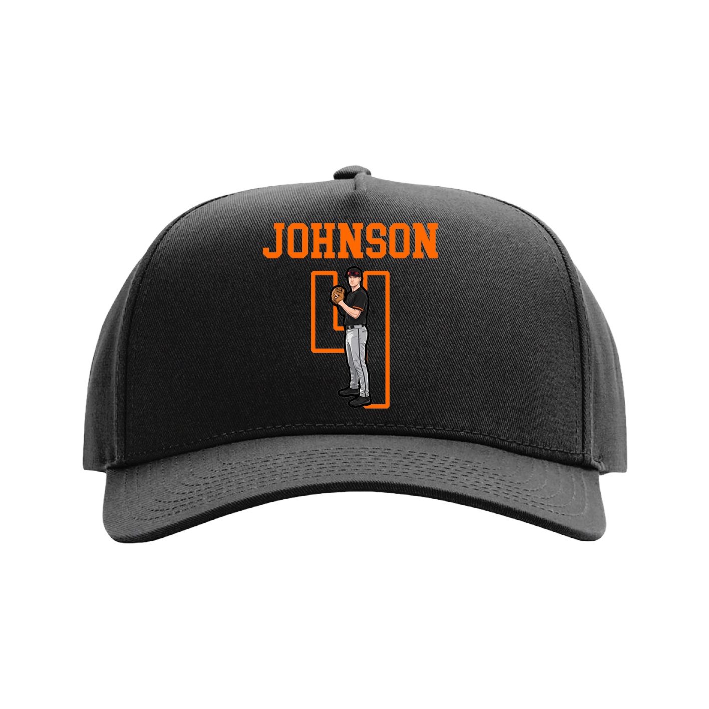 Full Fabric Five-Panel Champ Cap — Shirsey in Black