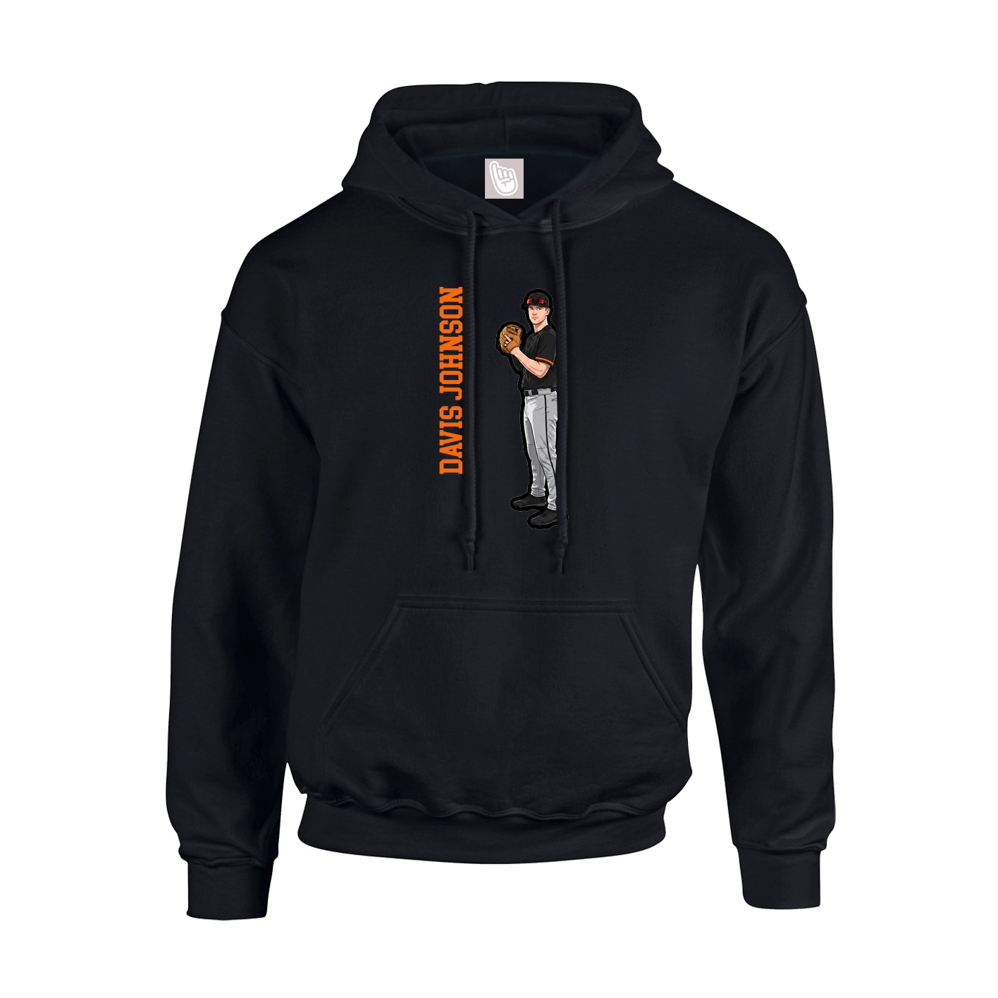 Hoodie — Name Vertical in Black