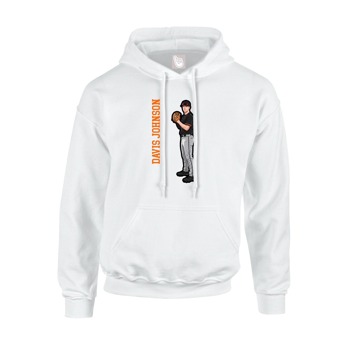 Hoodie — Name Vertical in White