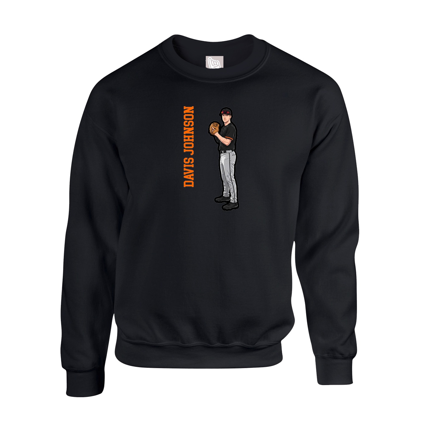 Fleece Crew — Name Vertical in Black