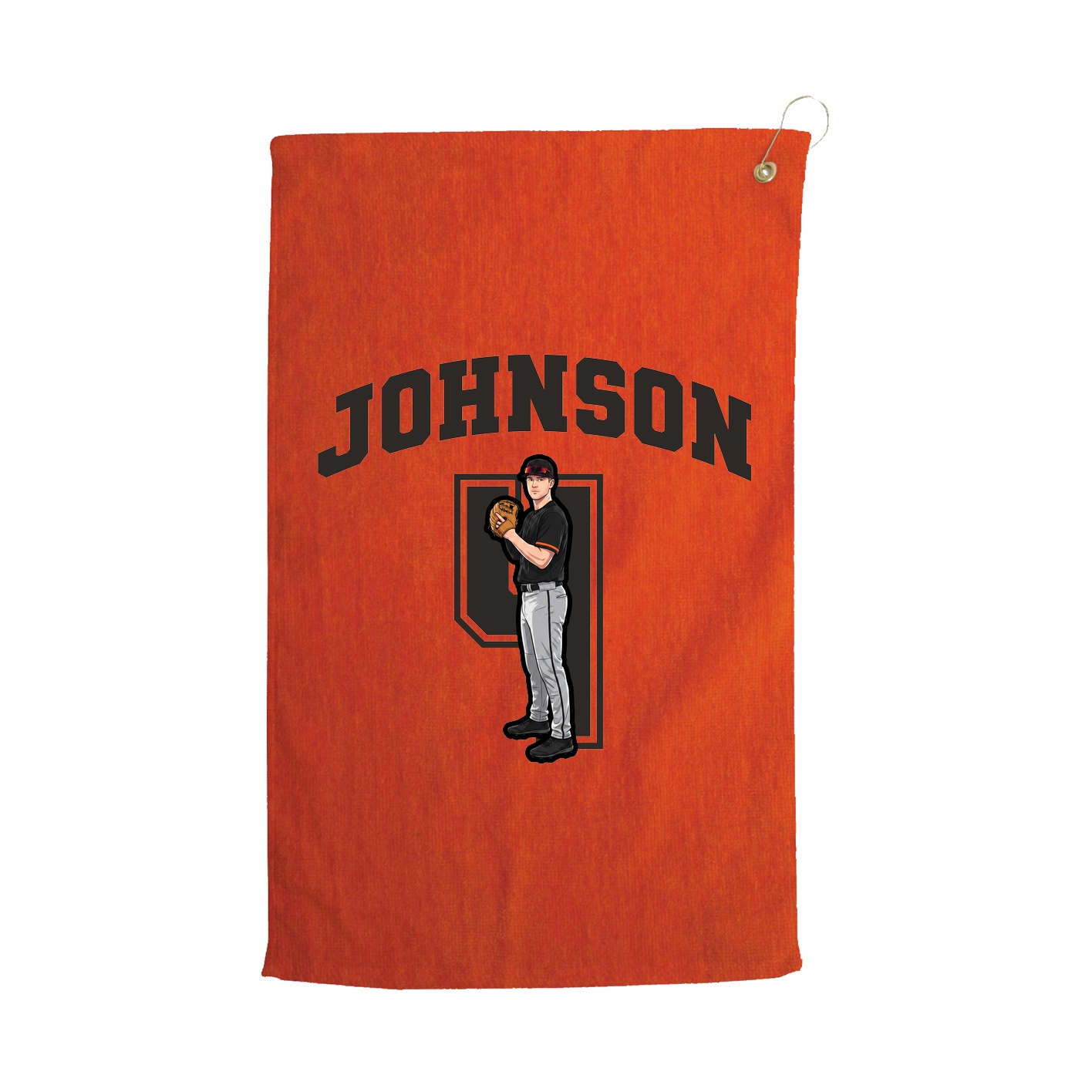 Golf Towel — Number in Orange