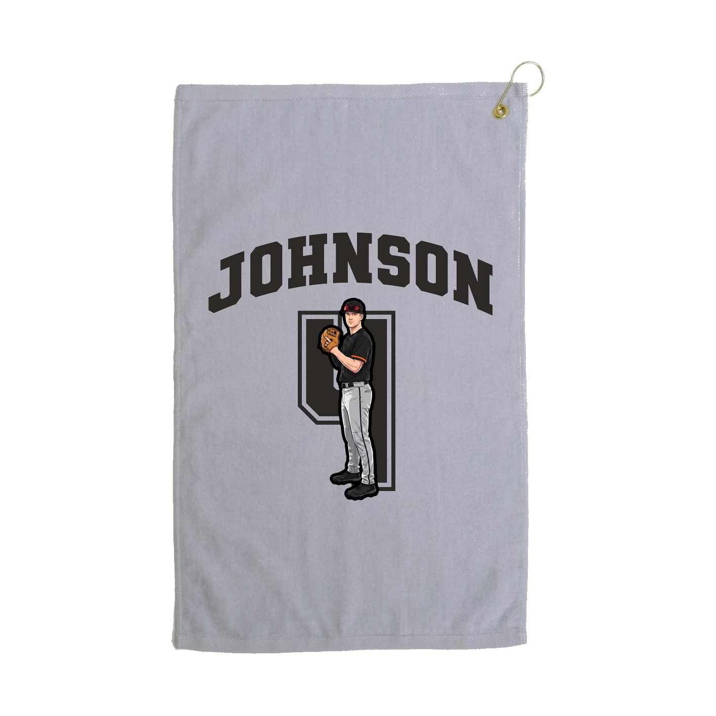 Golf Towel — Number in Grey