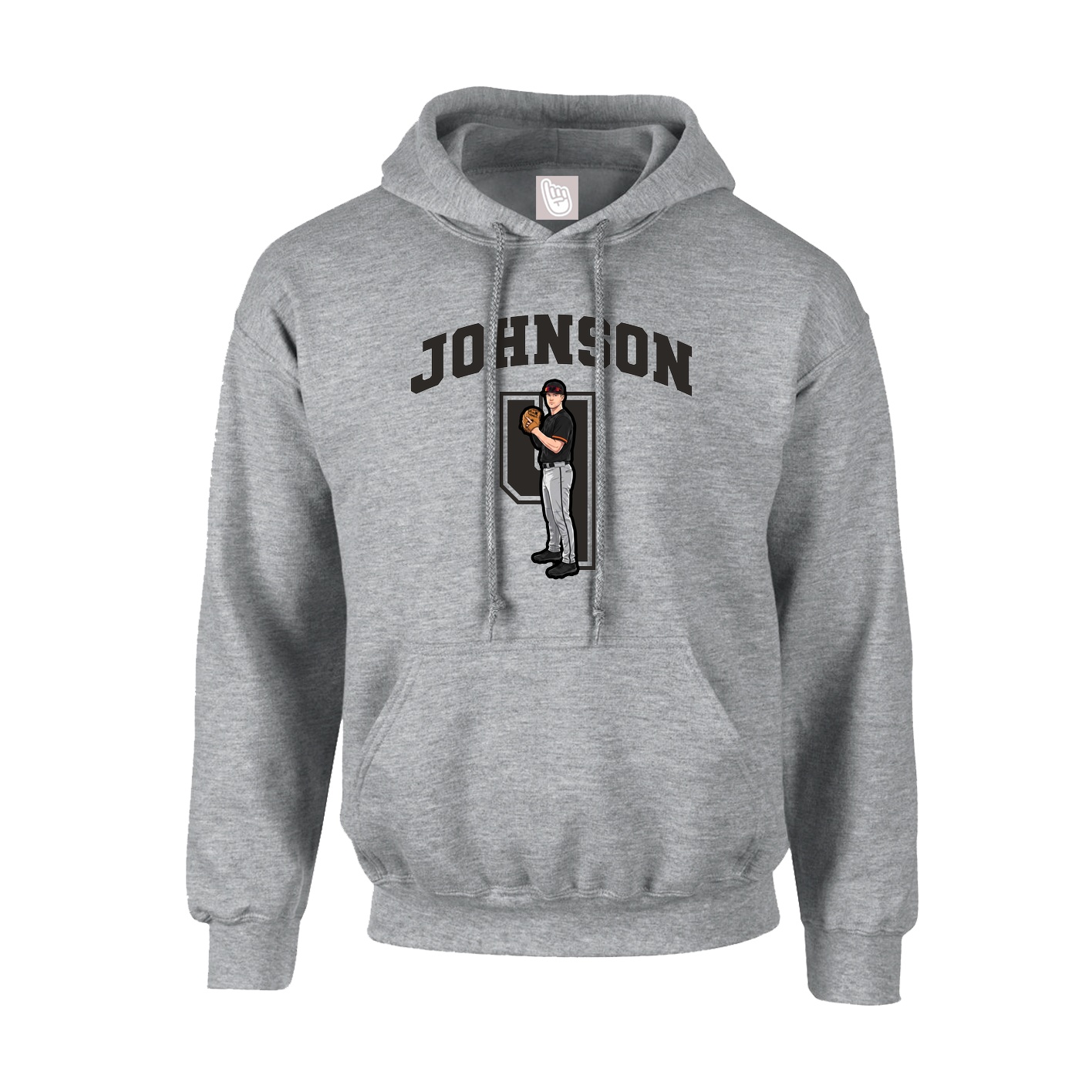 Hoodie — Number in Grey