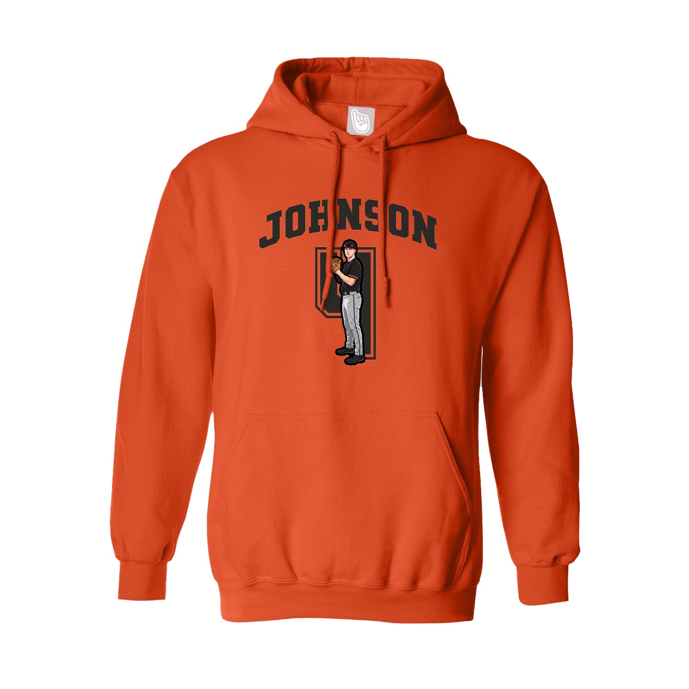 Hoodie — Number in Orange
