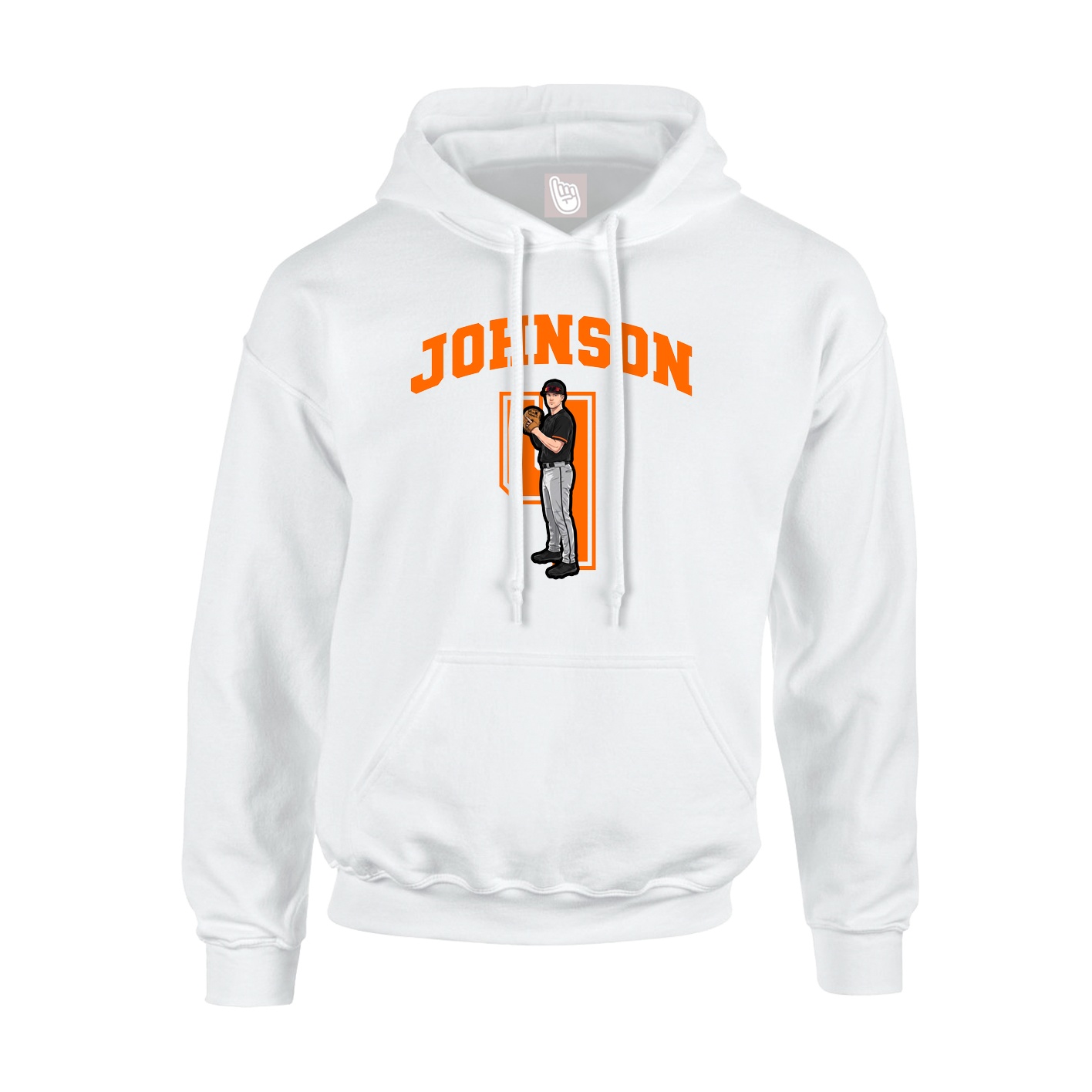 Hoodie — Number in White