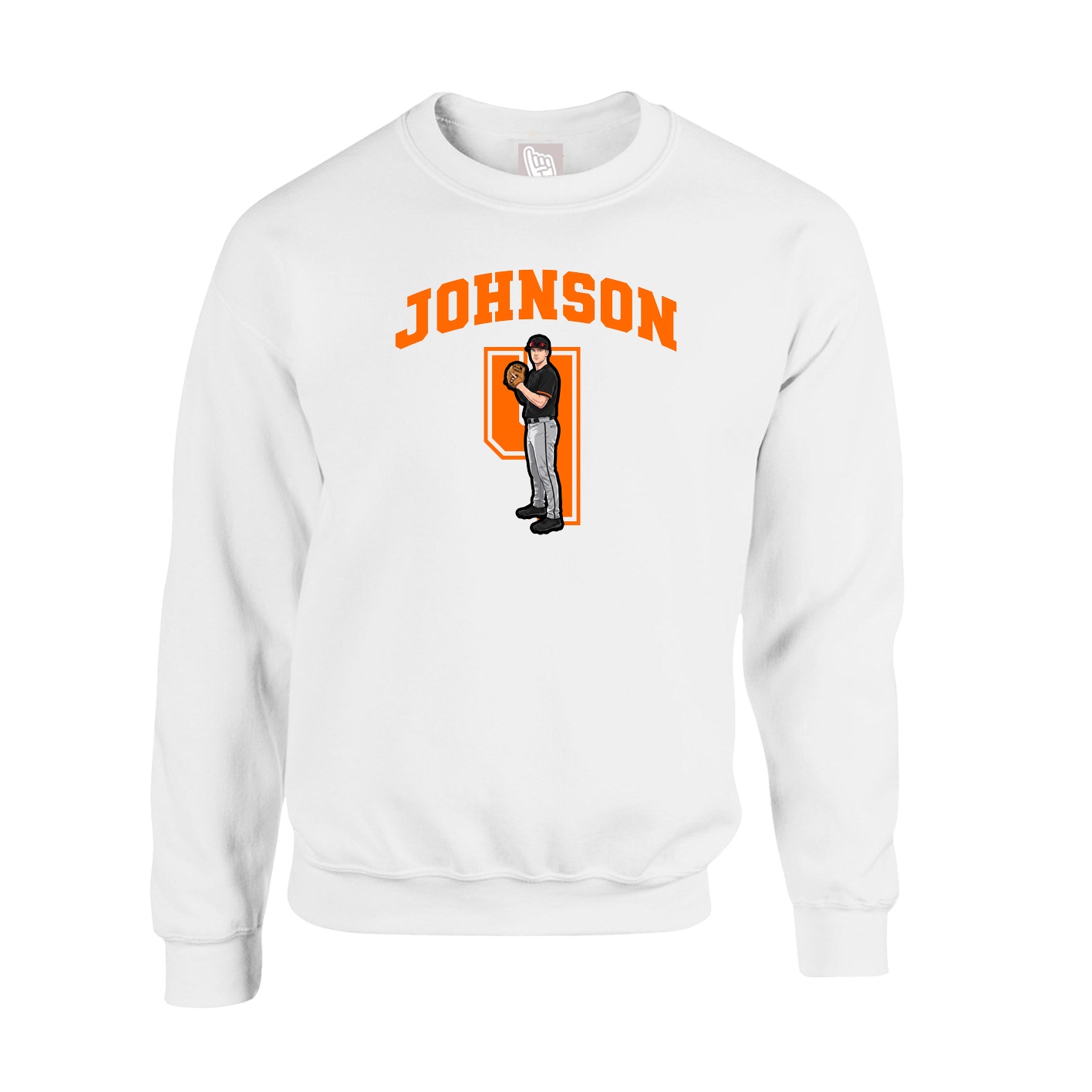 Fleece Crew — Number in White