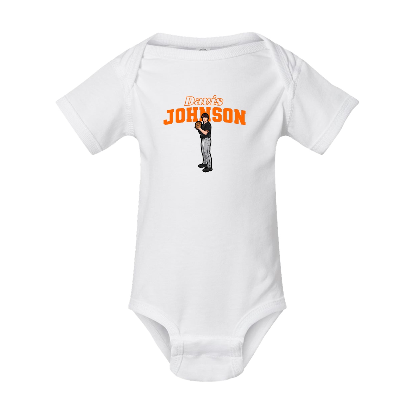 Baby Onesie — Name Arch in White
