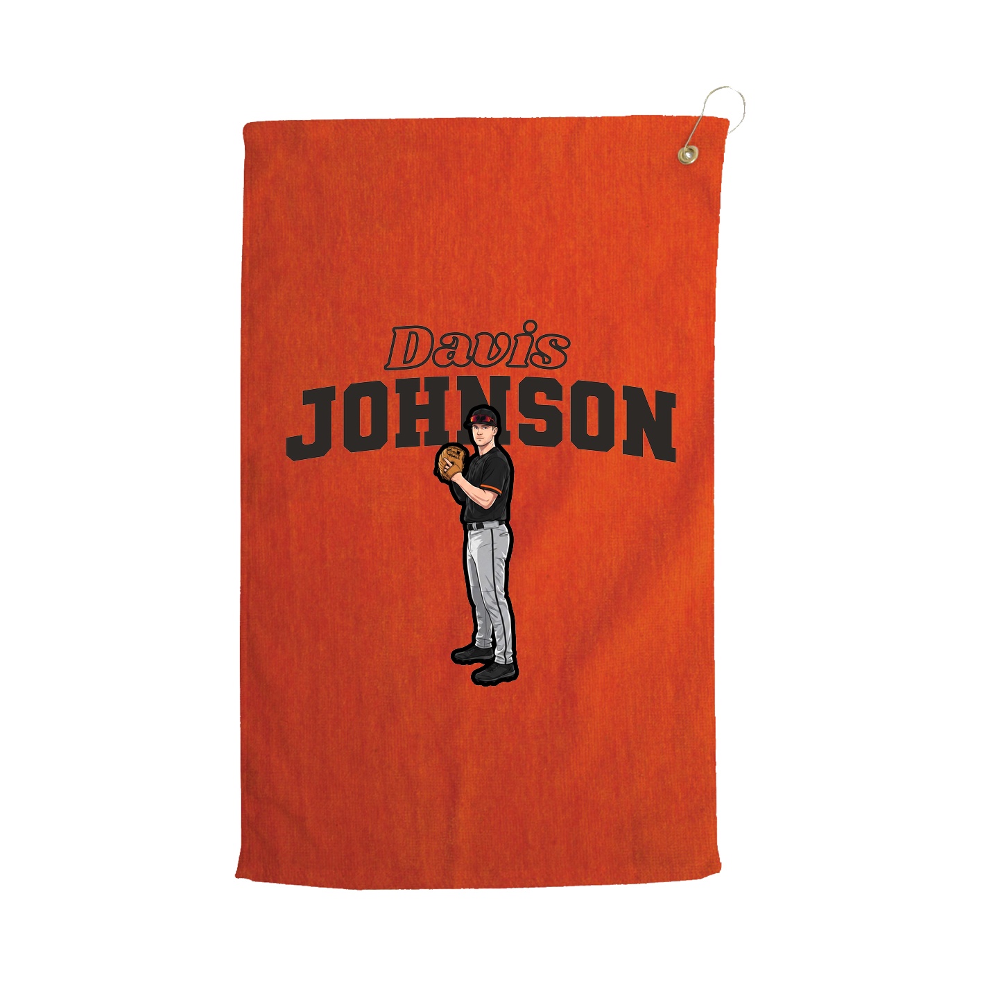 Golf Towel — Name Arch in Orange