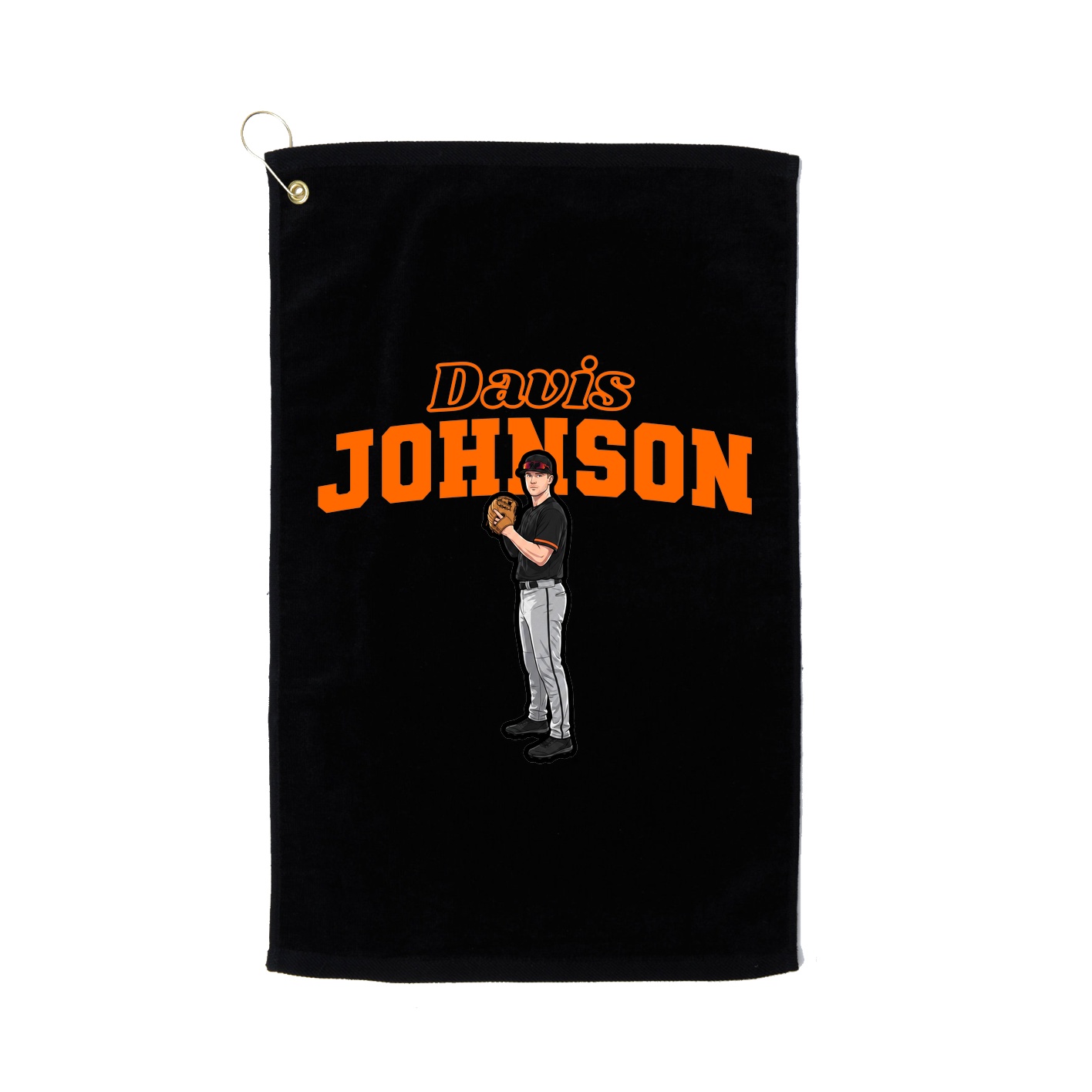Golf Towel — Name Arch in Black