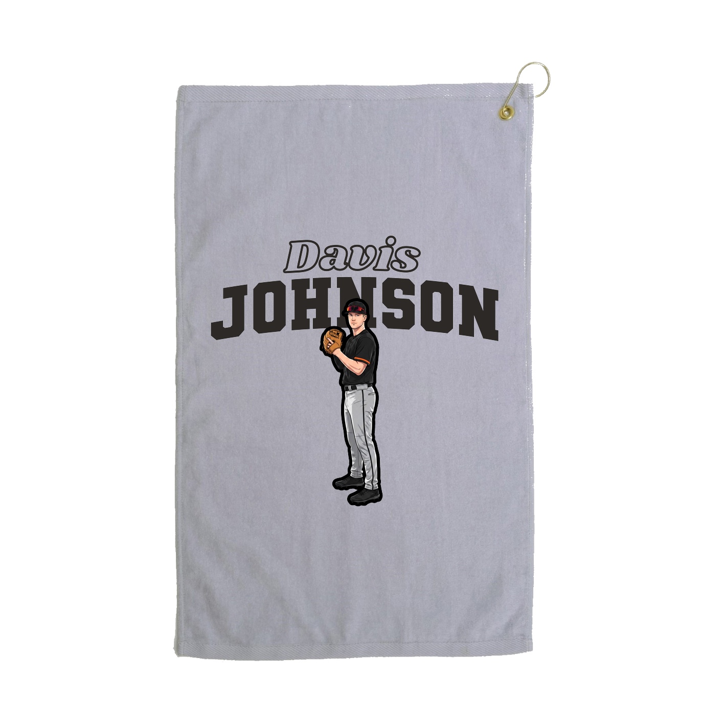 Golf Towel — Name Arch in Grey