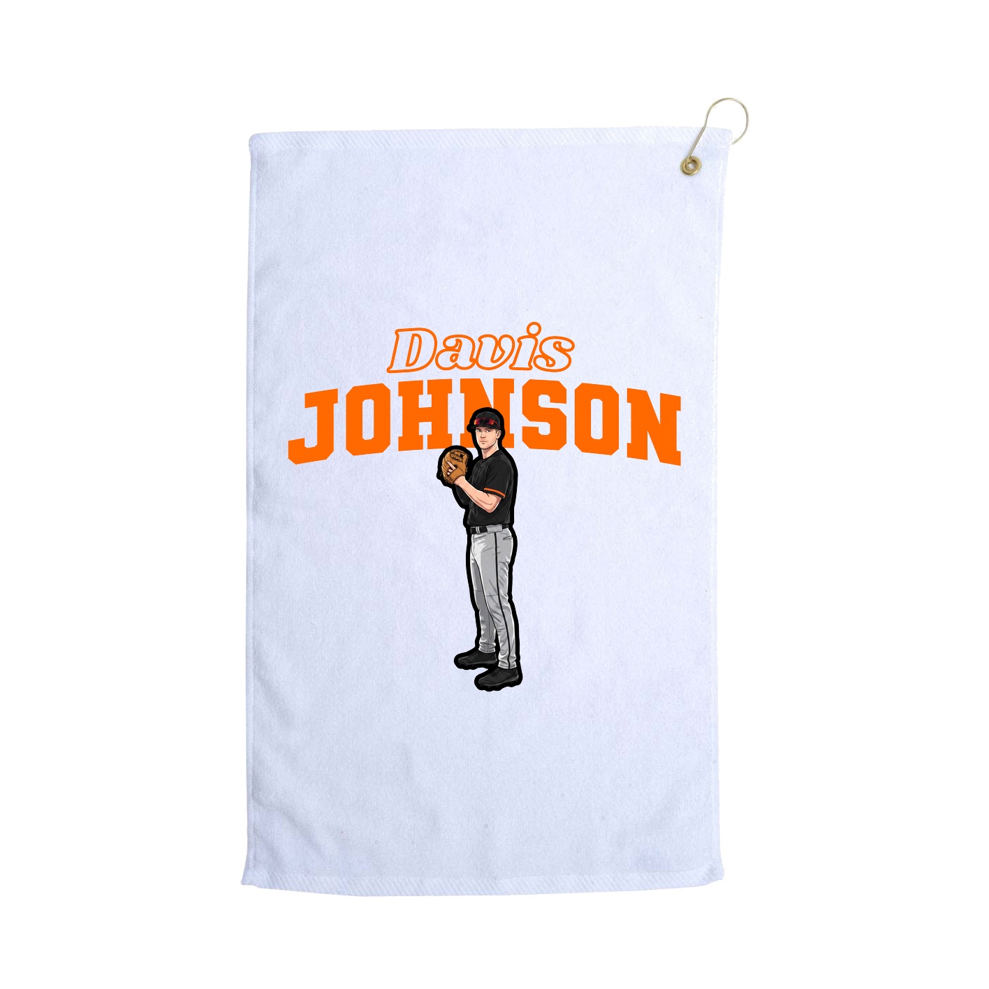 Golf Towel — Name Arch in White